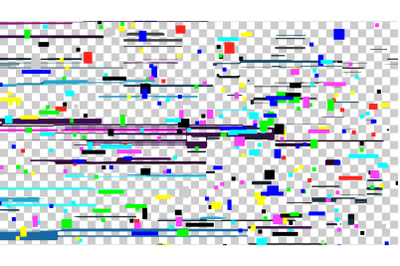 Glitch Noise Texture Vector. Broken Transmission. Introduction And The End Of The TV Programming. Descendant Network. Screen Defect Failure. Isolated On Transparent Background Illustration.