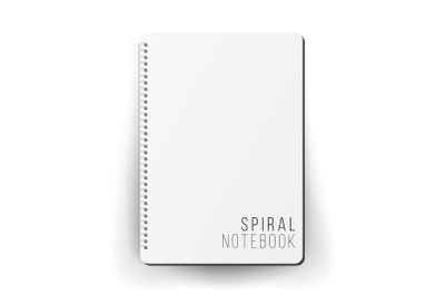 Realistic Note Template Blank. Spiral And Paper. Clean Mock Up For Your Design. Vector illustration