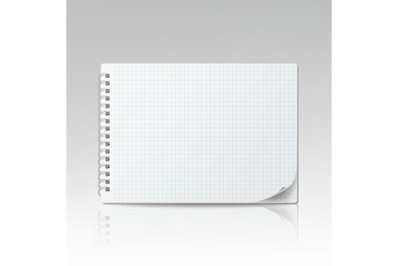 Notepad Blank Vector. 3D Realistic Notebook Mockup. Blank Notebook With Clean Cover