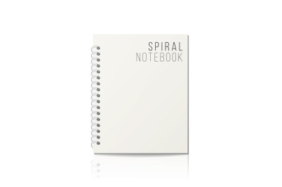 Notebook With Coil Spiral. Vector Spiral Notepad. Clean Mock Up For Your Design. Vector illustration