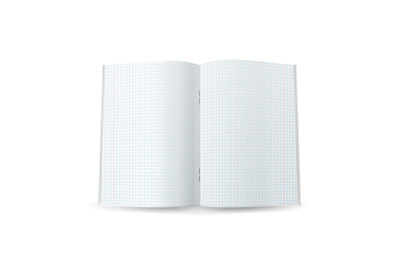 Squared Notebook Paper Vector. Realistic 3d Mock Up Isolated Illustration