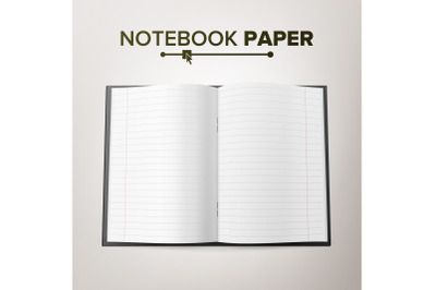 School Notebook Paper Vector. Linked Paper Pages. Realistic 3d Mock Up Isolated Illustration