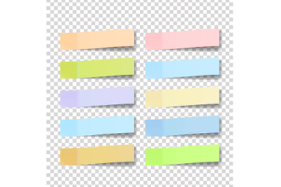 Post Note Sticker Vector. Color Sticky Notes. Isolated 3D Realistic Illustration