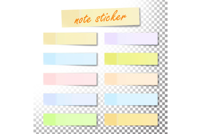 Post Note Sticker Vector. Paper Sticky Tape With Shadow. Adhesive Office Paper Tape. Isolated Realistic Illustration