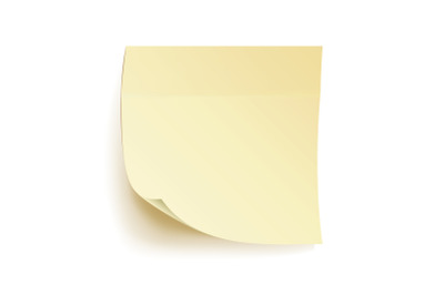 Paper Work Notes Isolated Vector. Blank Sticky Notes. Realistic Illustration On The Wall.