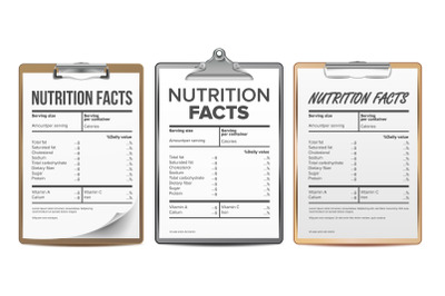 Nutrition Facts Vector. Blank, Template. Diet Calories List. For Box. Food Content. Fat Information. Protein Sport. Grams And Percent. Guideline. Ingredient Calories. Illustration