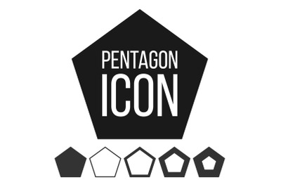 Pentagon Icon Vector. 5 Five Sided Symbol. Geometry Chart. Pentagonal Diagram Sign. Polygon Pictogram. Pentagonal Icon Isolated On White Illustration