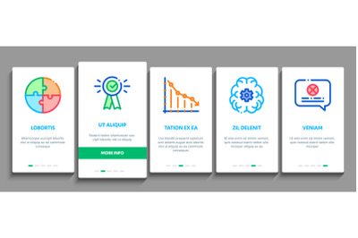 Swot Analysis Strategy Onboarding Elements Icons Set Vector