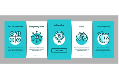 Swot Analysis Strategy Onboarding Elements Icons Set Vector