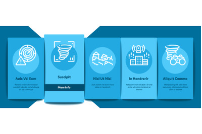 Tornado And Hurricane Onboarding Elements Icons Set Vector