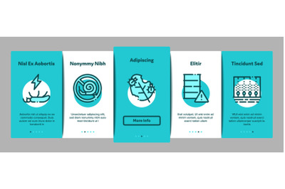 Pesticides Chemical Onboarding Elements Icons Set Vector