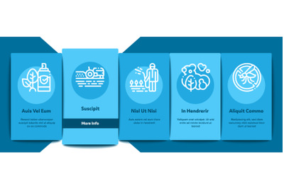 Pesticides Chemical Onboarding Elements Icons Set Vector