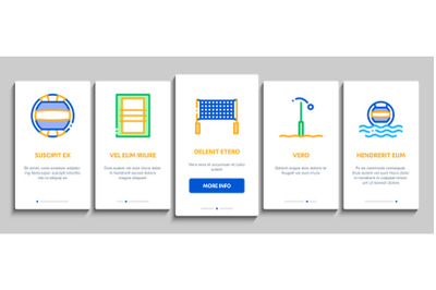 Volleyball Sport Game Onboarding Elements Icons Set Vector