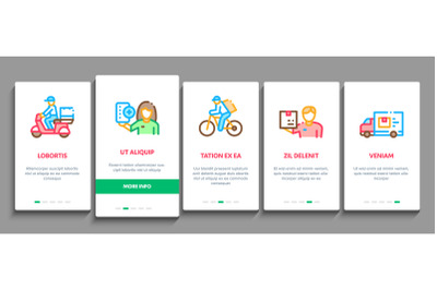 Courier Delivery Job Onboarding Elements Icons Set Vector