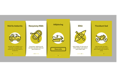 Extreme Sport Activity Onboarding Elements Icons Set Vector