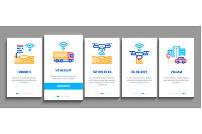 Internet Of Things Onboarding Elements Icons Set Vector