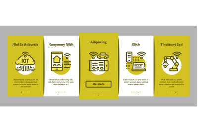 Internet Of Things Onboarding Elements Icons Set Vector