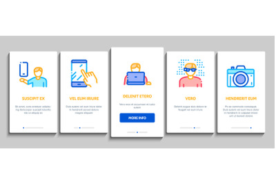 Gadget And Device Onboarding Elements Icons Set Vector