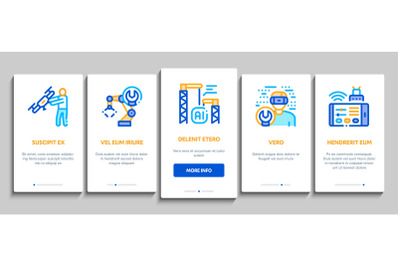 Robotics Master Onboarding Elements Icons Set Vector