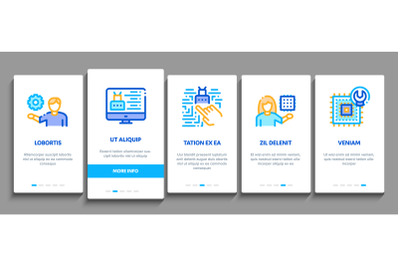 Robotics Master Onboarding Elements Icons Set Vector