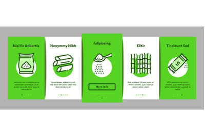 Sugar Cane Agriculture Onboarding Elements Icons Set Vector