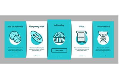 Bakery Tasty Food Onboarding Elements Icons Set Vector