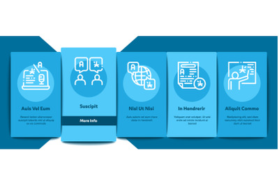 Interpreter Translator Onboarding Elements Icons Set Vector