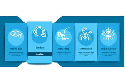 Optometry Medical Aid Onboarding Elements Icons Set Vector