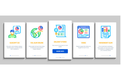 Statistician Assistant Onboarding Elements Icons Set Vector