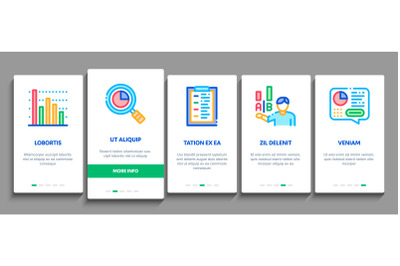 Statistician Assistant Onboarding Elements Icons Set Vector