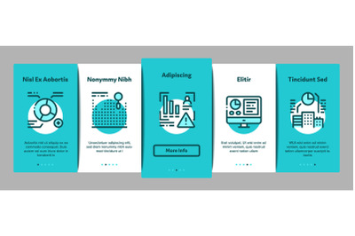 Statistician Assistant Onboarding Elements Icons Set Vector