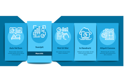 Statistician Assistant Onboarding Elements Icons Set Vector