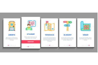 Topography Research Onboarding Elements Icons Set Vector