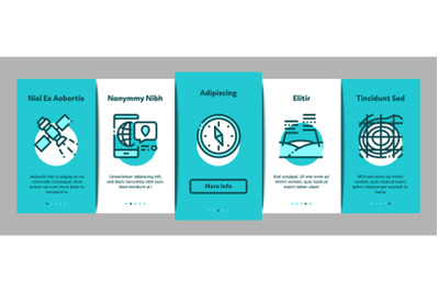 Topography Research Onboarding Elements Icons Set Vector