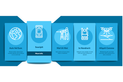 Topography Research Onboarding Elements Icons Set Vector