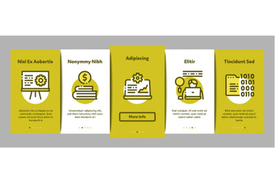 It Manager Developer Onboarding Elements Icons Set Vector