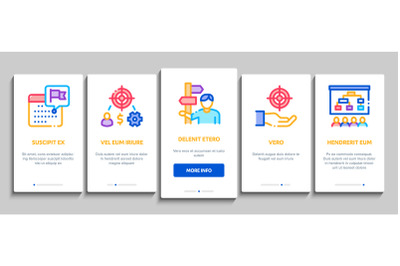 Strategy Manager Job Onboarding Elements Icons Set Vector