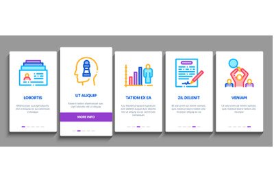 Strategy Manager Job Onboarding Elements Icons Set Vector