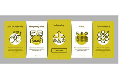 Strategy Manager Job Onboarding Elements Icons Set Vector