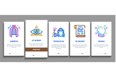 Wizard Magic Onboarding Elements Icons Set Vector