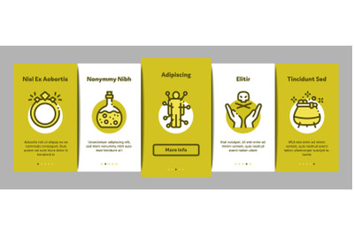 Wizard Magic Onboarding Elements Icons Set Vector