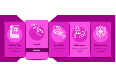 Wizard Magic Onboarding Elements Icons Set Vector