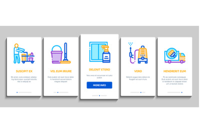 Cleaning Service Tool Onboarding Elements Icons Set Vector