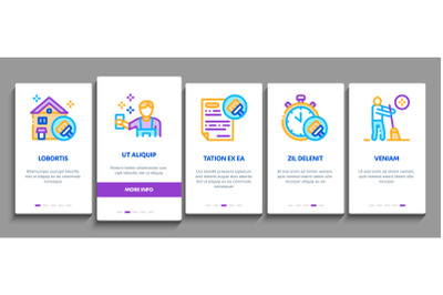 Cleaning Service Tool Onboarding Elements Icons Set Vector