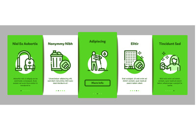 Cleaning Service Tool Onboarding Elements Icons Set Vector