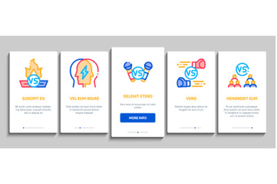 Battle Competition Onboarding Elements Icons Set Vector