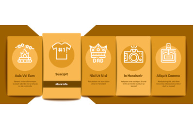 Dad Father Parent Onboarding Elements Icons Set Vector