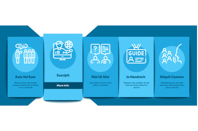 Guide Lead Traveler Onboarding Elements Icons Set Vector