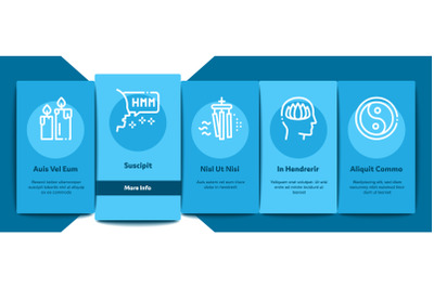 Meditation Practice Onboarding Elements Icons Set Vector