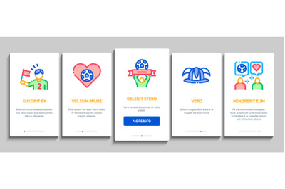 Soccer Fan Attributes Onboarding Elements Icons Set Vector